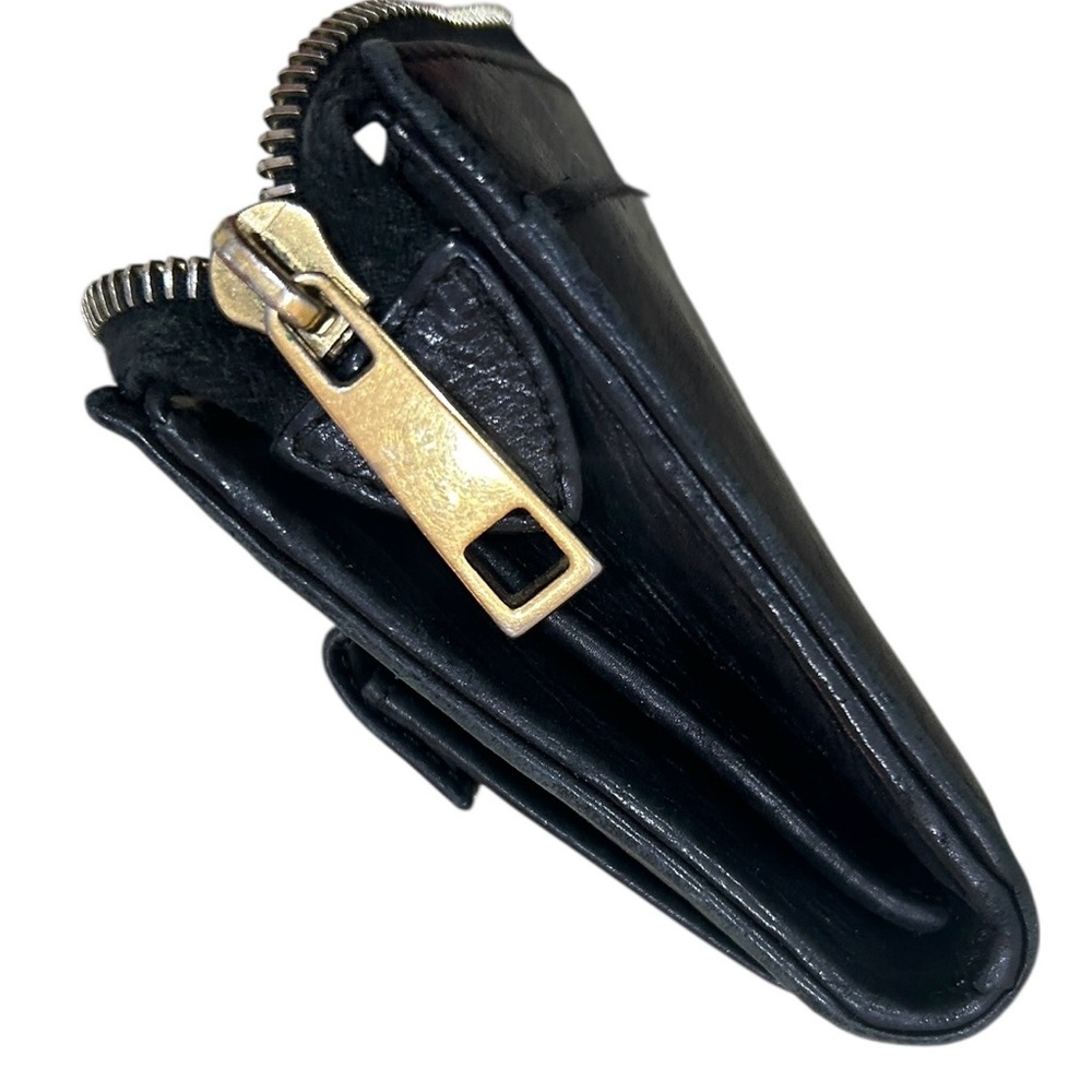 Marc Jacobs Black premium leather wallet Gold buckle & zipper multi compartments - Picture 3 of 7